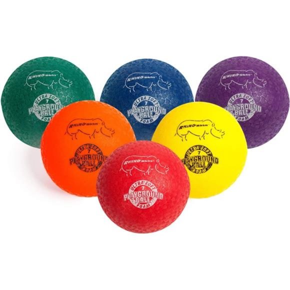 Playground Ball Set: Six Large Rhino Skin Soft Inflatable Balls for Kids Outdoor - Picture 7 of 7